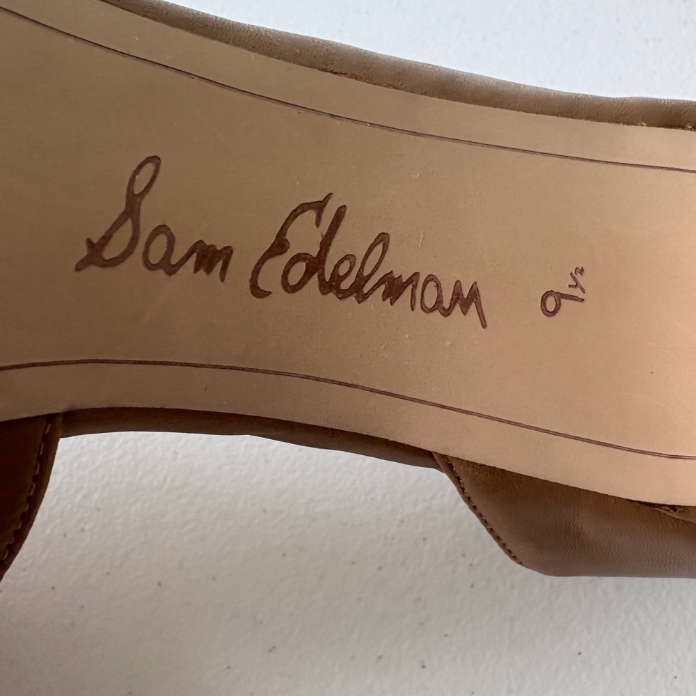 Sam Edelman Hensen Nude 4” Heel Size 9.5 Pointed Toe Leather Career Cocktail - Picture 8 of 12